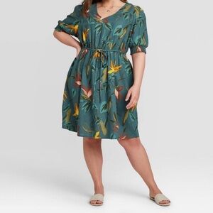 Ava & Viv green leaf dress